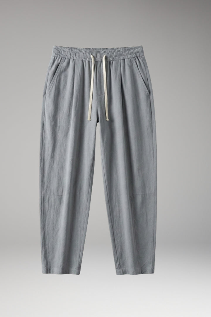 Men’s Trousers with Drawstring Waistband and Cuffed Hems