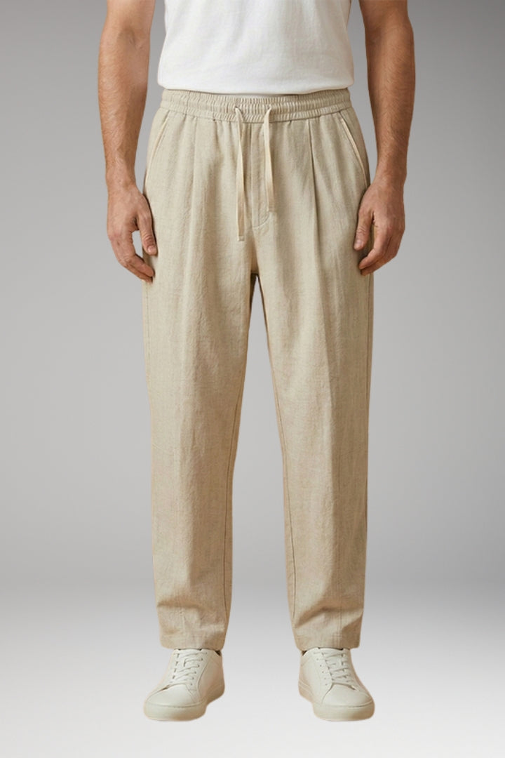 Men’s Trousers with Drawstring Waistband and Cuffed Hems