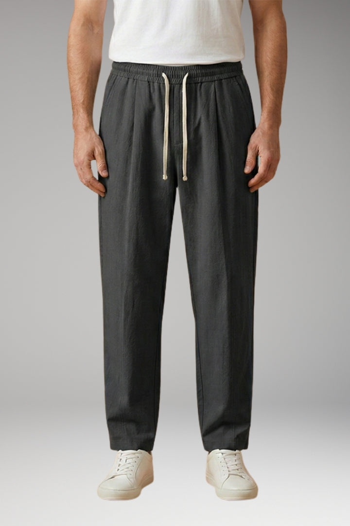 Men’s Trousers with Drawstring Waistband and Cuffed Hems