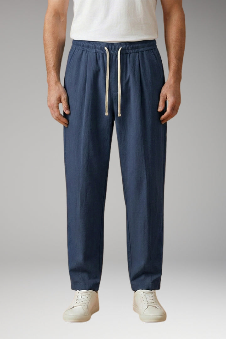 Men’s Trousers with Drawstring Waistband and Cuffed Hems