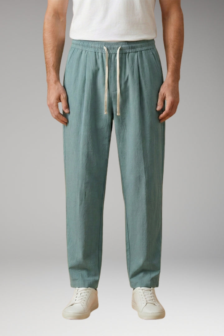 Men’s Trousers with Drawstring Waistband and Cuffed Hems
