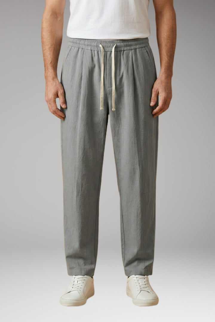 Men’s Trousers with Drawstring Waistband and Cuffed Hems