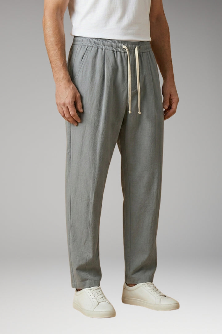 Men’s Trousers with Drawstring Waistband and Cuffed Hems