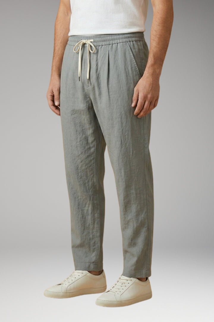 Men’s Trousers with Drawstring Waistband and Cuffed Hems