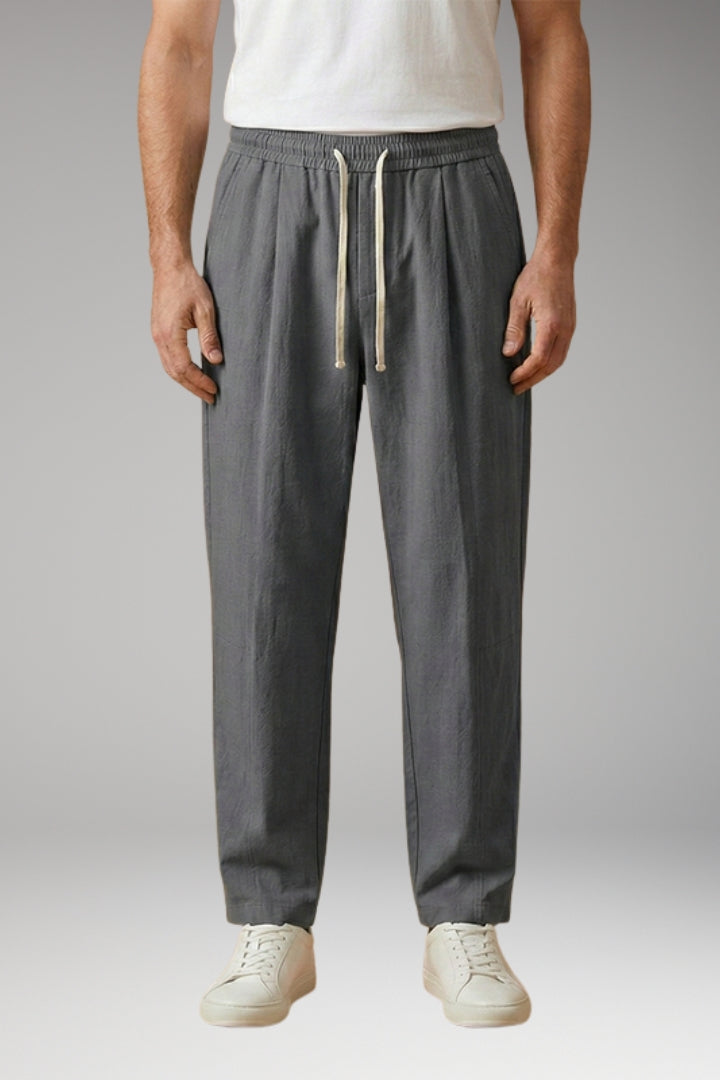 Men’s Trousers with Drawstring Waistband and Cuffed Hems