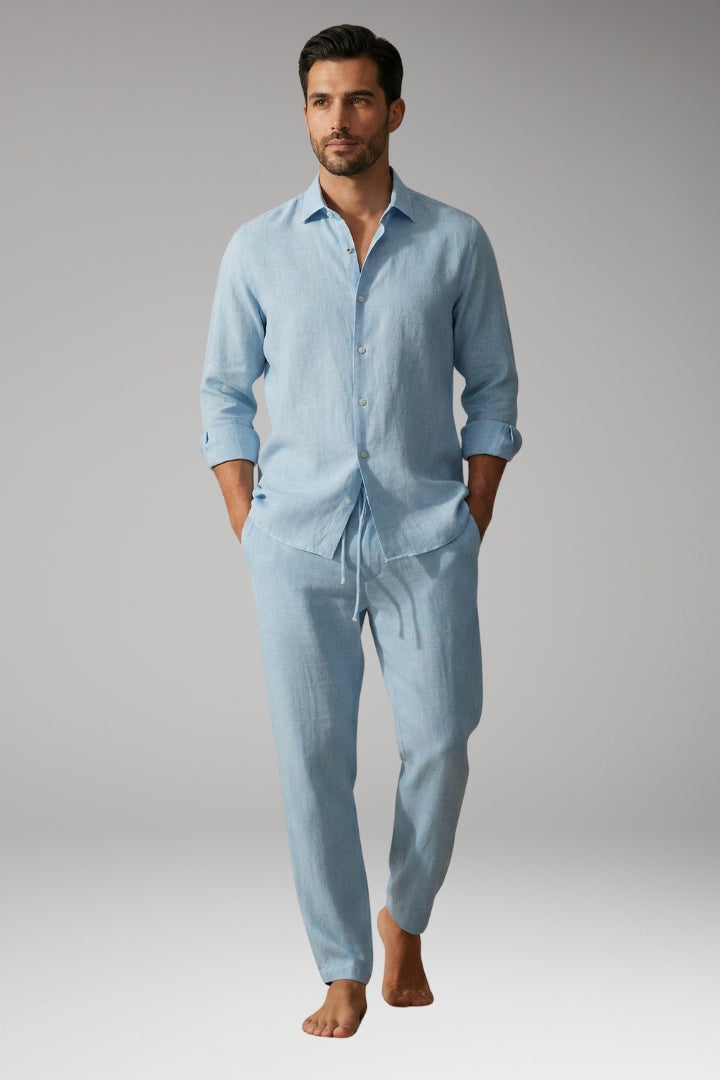 Men's Trousers with Drawstring Waistband and Side Pockets