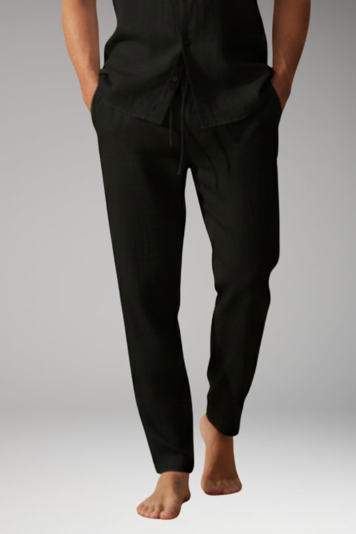 Men's Trousers with Drawstring Waistband and Side Pockets