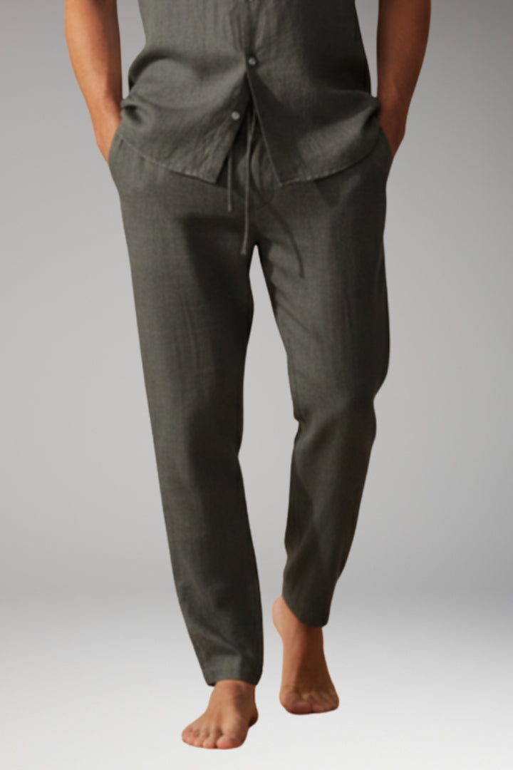 Men's Trousers with Drawstring Waistband and Side Pockets