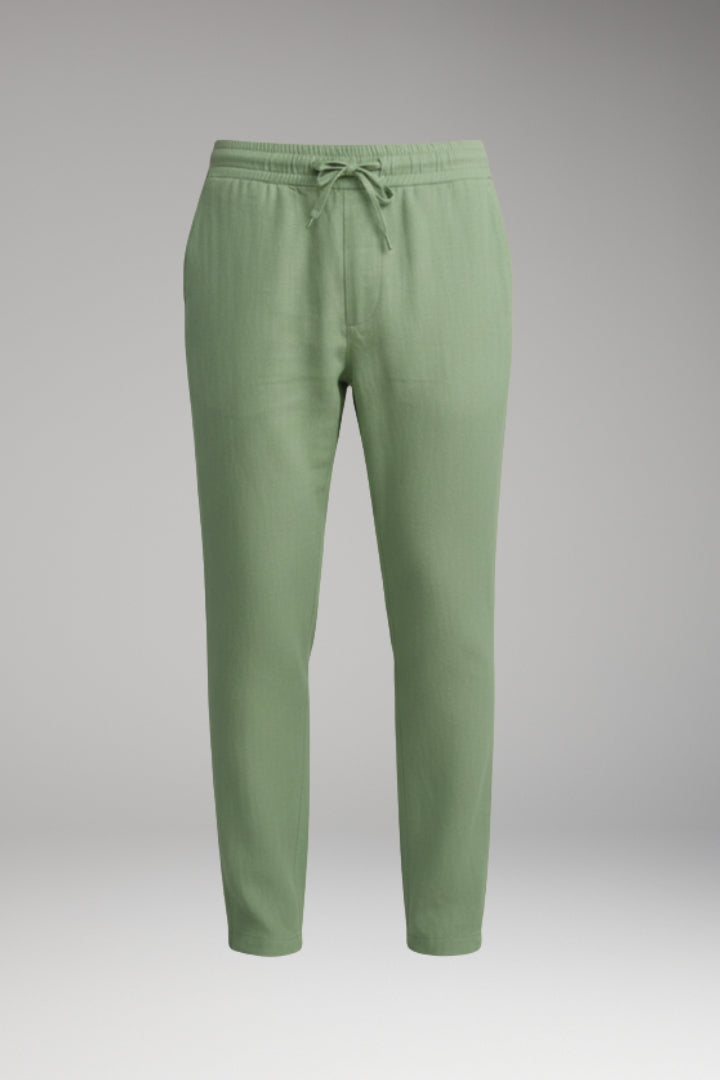 Men’s Trousers with Drawstring Waistband and Tapered Fit