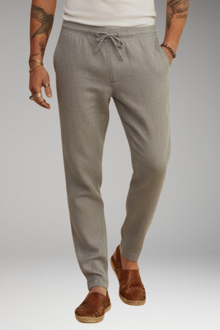Men’s Trousers with Drawstring Waistband and Tapered Fit