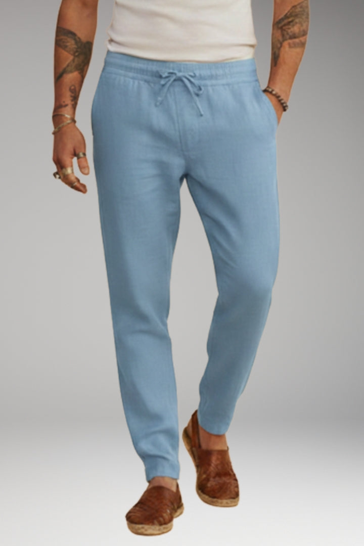 Men’s Trousers with Drawstring Waistband and Tapered Fit