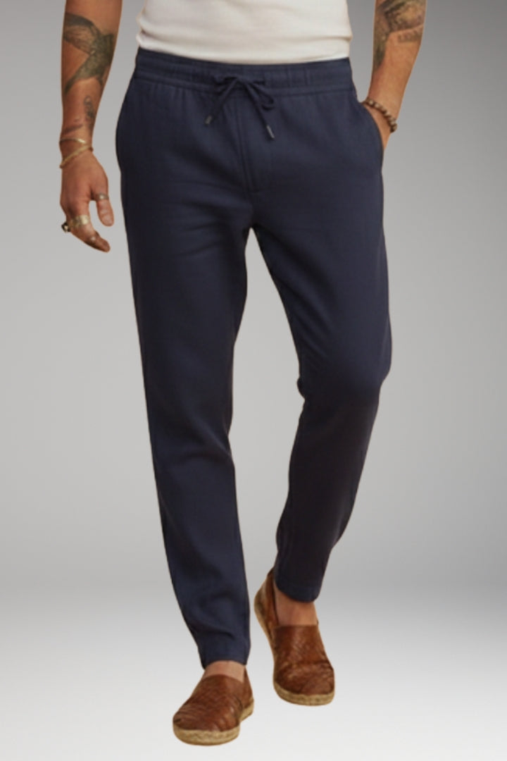 Men’s Trousers with Drawstring Waistband and Tapered Fit
