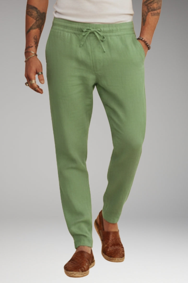 Men’s Trousers with Drawstring Waistband and Tapered Fit