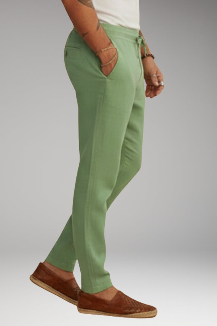 Men’s Trousers with Drawstring Waistband and Tapered Fit