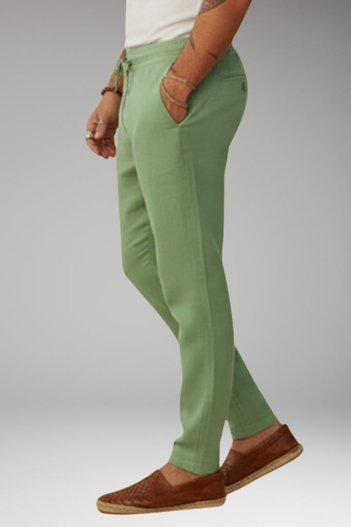 Men’s Trousers with Drawstring Waistband and Tapered Fit