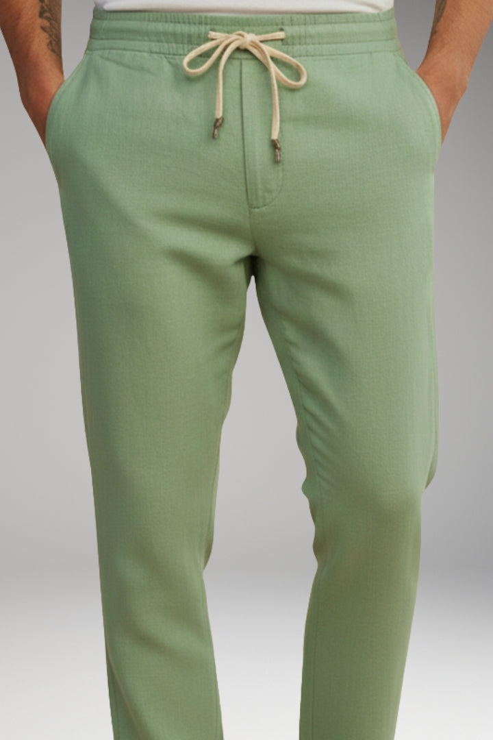 Men’s Trousers with Drawstring Waistband and Tapered Fit