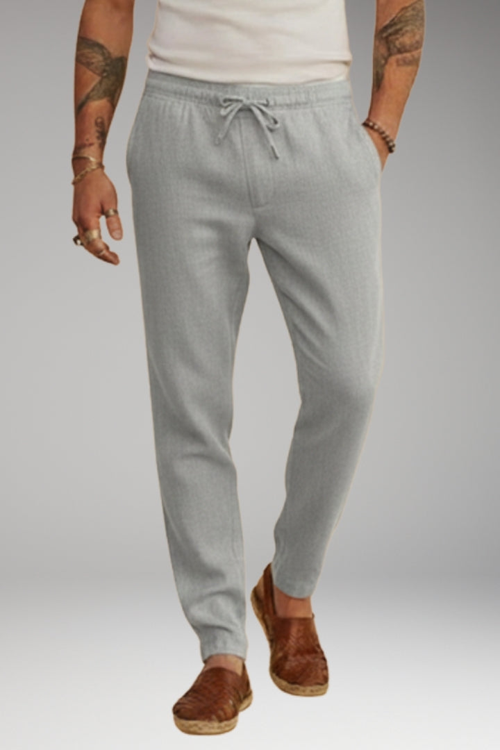 Men’s Trousers with Drawstring Waistband and Tapered Fit