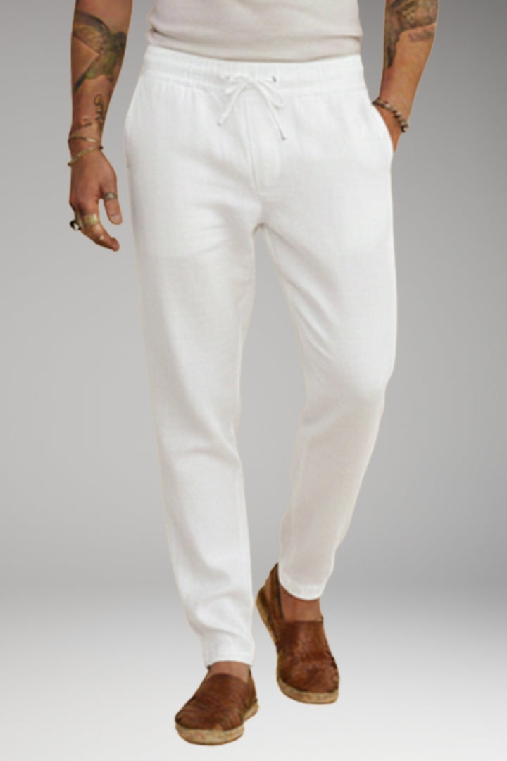 Men’s Trousers with Drawstring Waistband and Tapered Fit