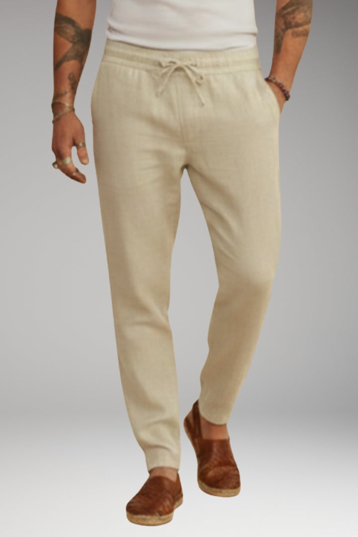 Men’s Trousers with Drawstring Waistband and Tapered Fit