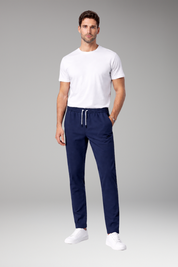 Men’s Trousers with Elastic Waist and Drawstring Closure