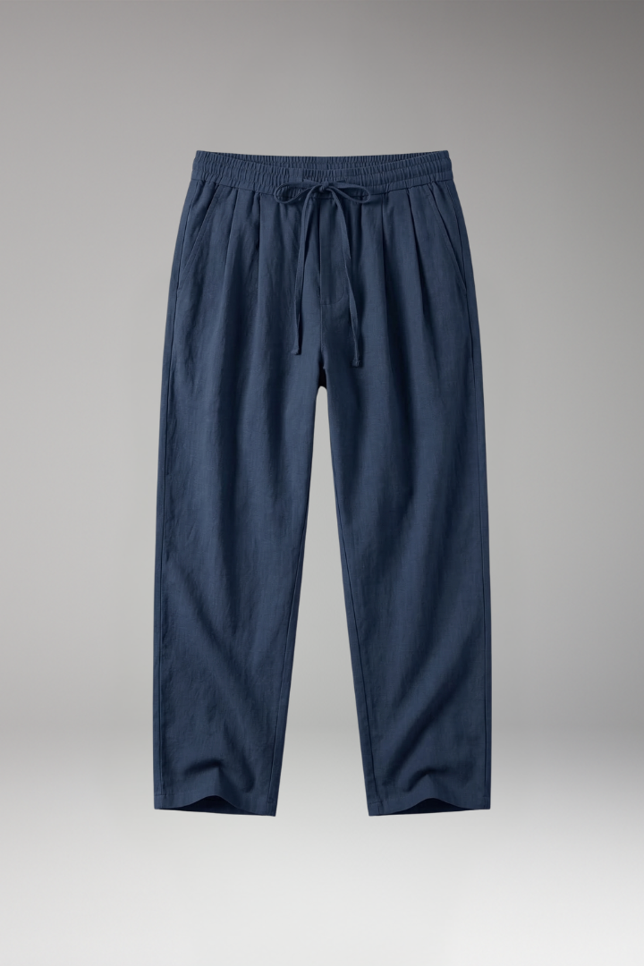 Men's Trousers with Elastic Waist and Side Pockets