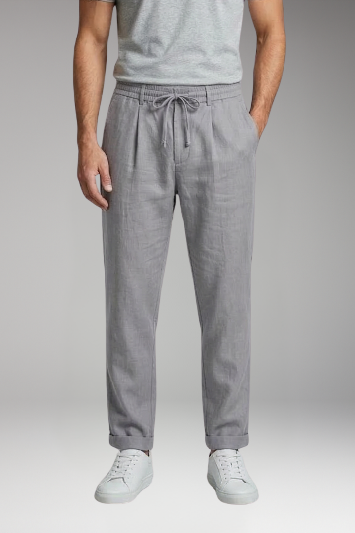 Men's Trousers with Elastic Waist and Side Pockets