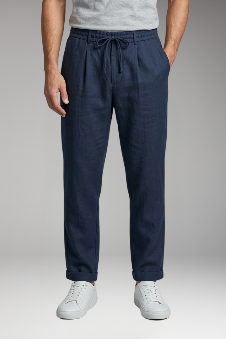 Men's Trousers with Elastic Waist and Side Pockets
