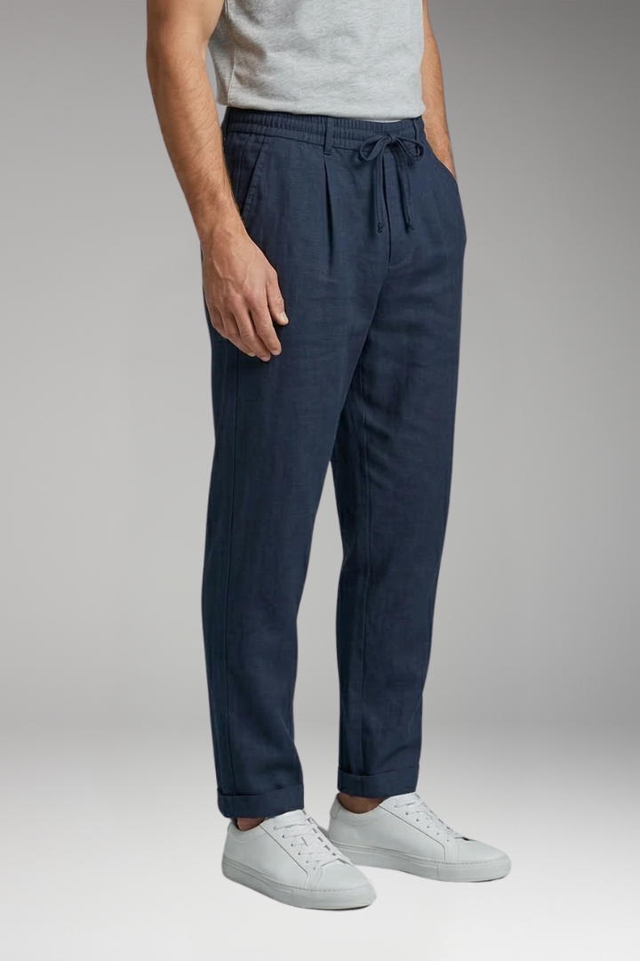 Men's Trousers with Elastic Waist and Side Pockets