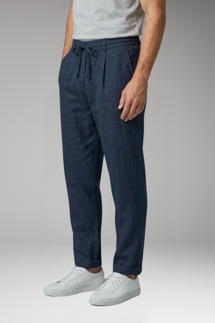 Men's Trousers with Elastic Waist and Side Pockets