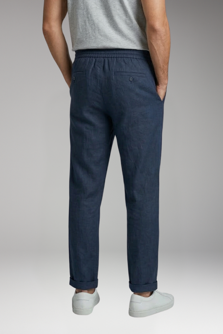 Men's Trousers with Elastic Waist and Side Pockets