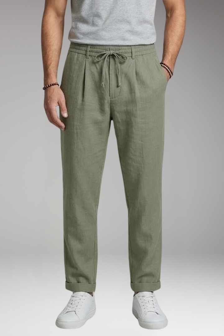 Men's Trousers with Elastic Waist and Side Pockets