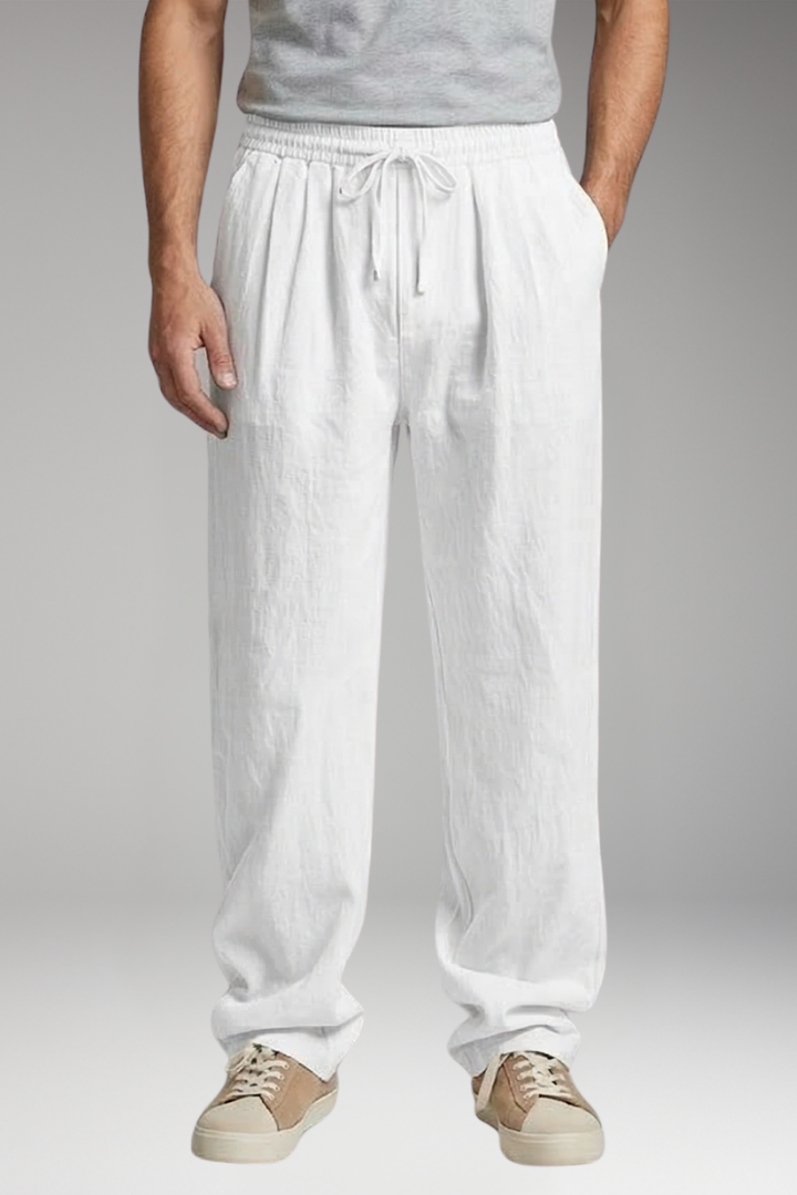 Men's Trousers with Elastic Waist and Side Pockets