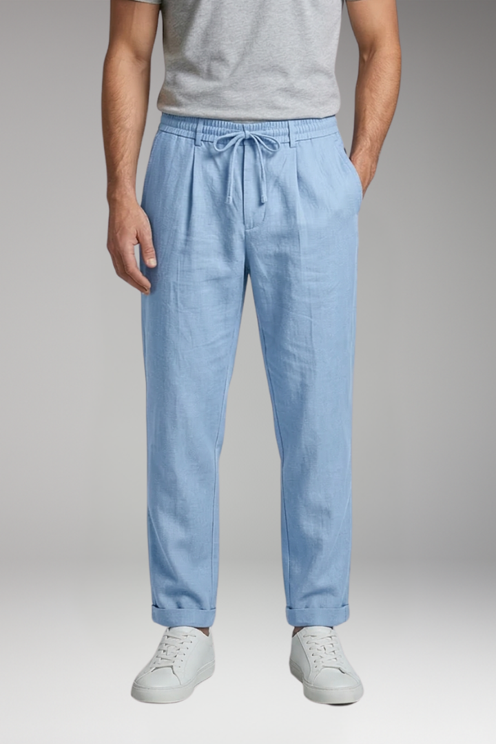 Men's Trousers with Elastic Waist and Side Pockets
