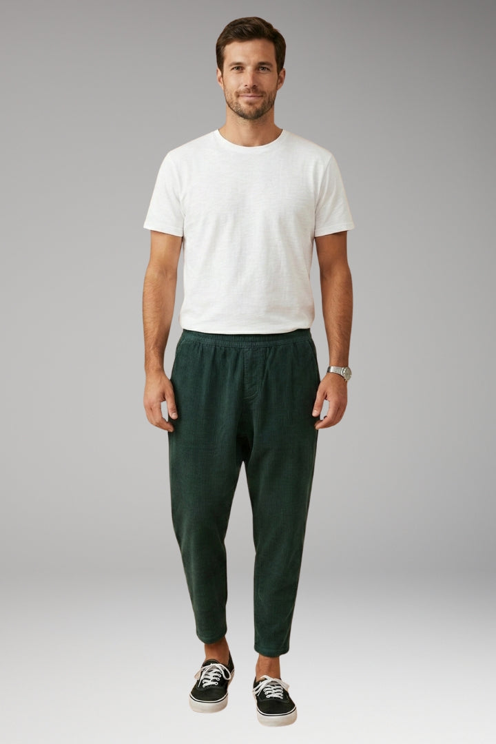Men’s Trousers with Elastic Waistband and Relaxed Fit