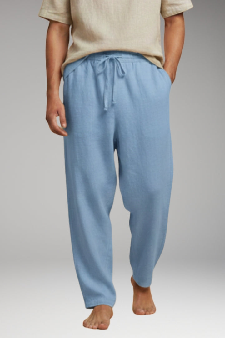 Men’s Trousers with Wide-Leg Design and Drawstring Waistband