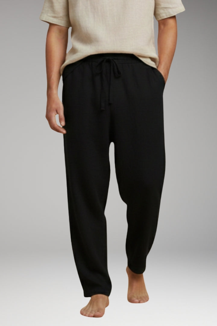 Men’s Trousers with Wide-Leg Design and Drawstring Waistband