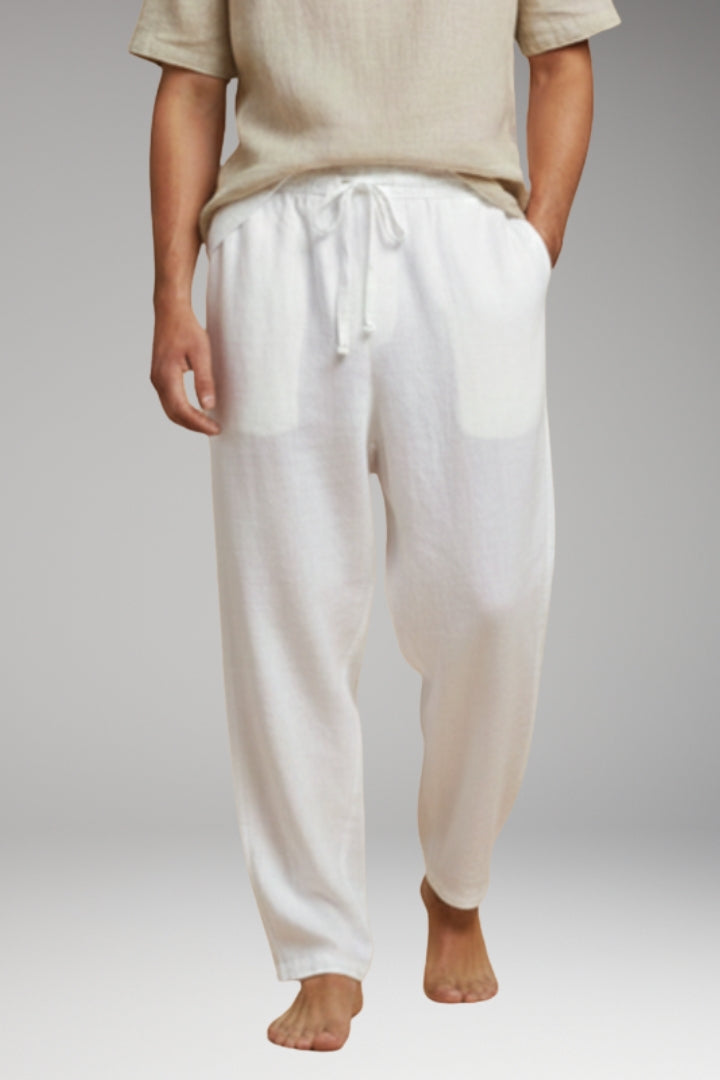 Men’s Trousers with Wide-Leg Design and Drawstring Waistband