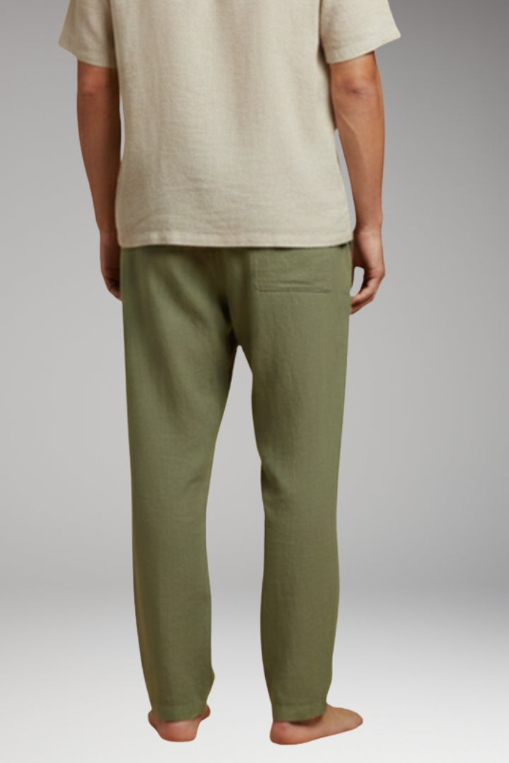 Men’s Trousers with Wide-Leg Design and Drawstring Waistband