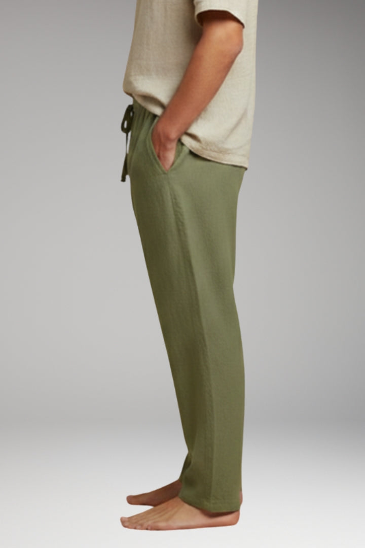 Men’s Trousers with Wide-Leg Design and Drawstring Waistband