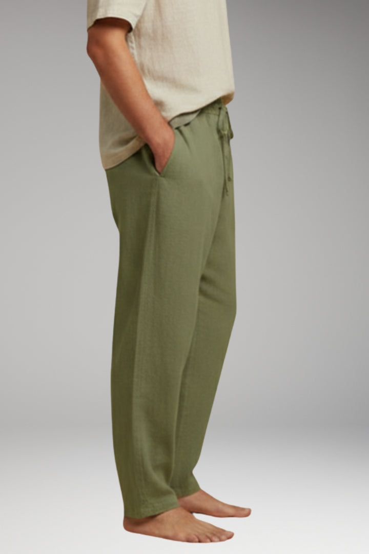 Men’s Trousers with Wide-Leg Design and Drawstring Waistband