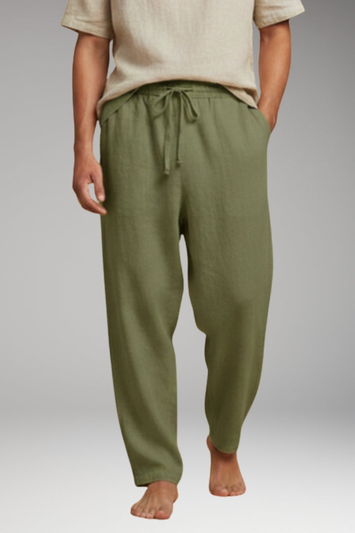 Men’s Trousers with Wide-Leg Design and Drawstring Waistband