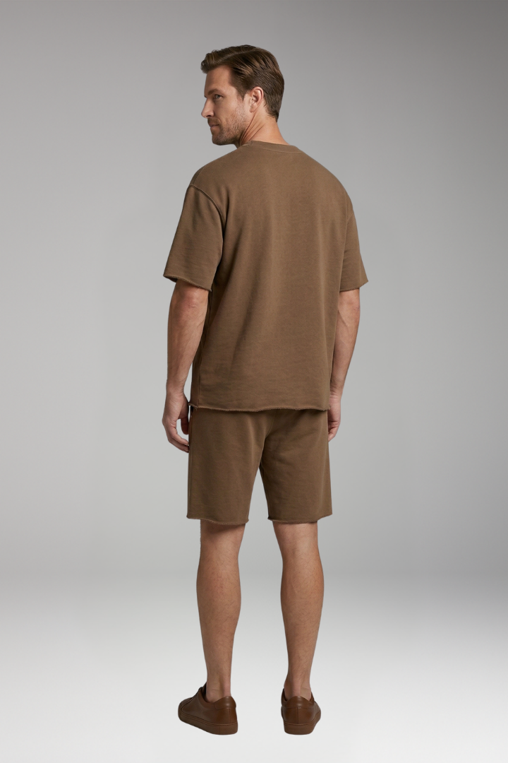 Men’s Two-Piece Set with Oversized Shirt and Drawstring Shorts