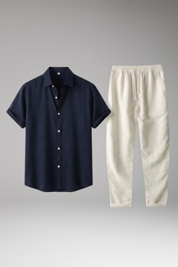 Men’s Two-Piece Set with Shirt and Trousers