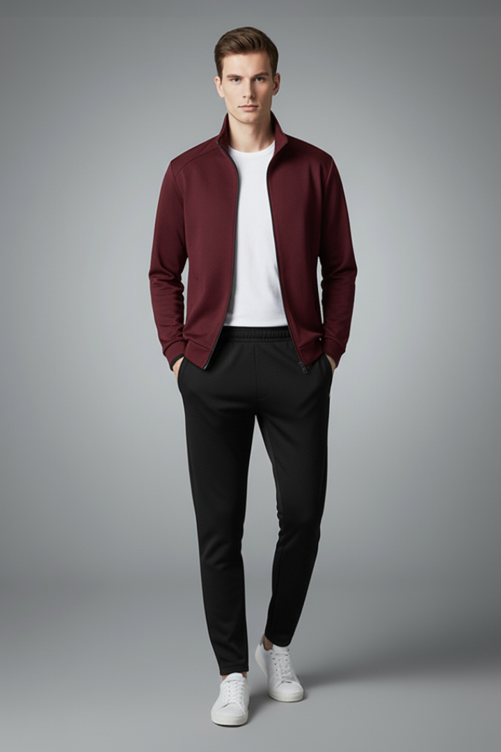Men’s Two-Piece Tracksuit with Zip Jacket and Drawcord Trousers