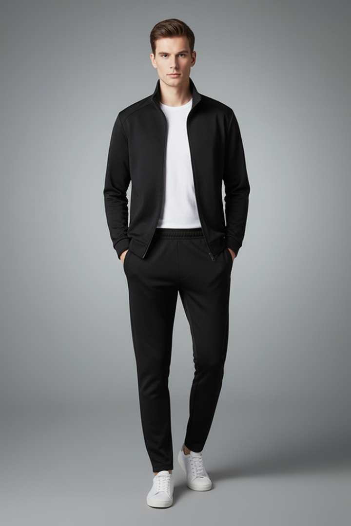 Men’s Two-Piece Tracksuit with Zip Jacket and Drawcord Trousers