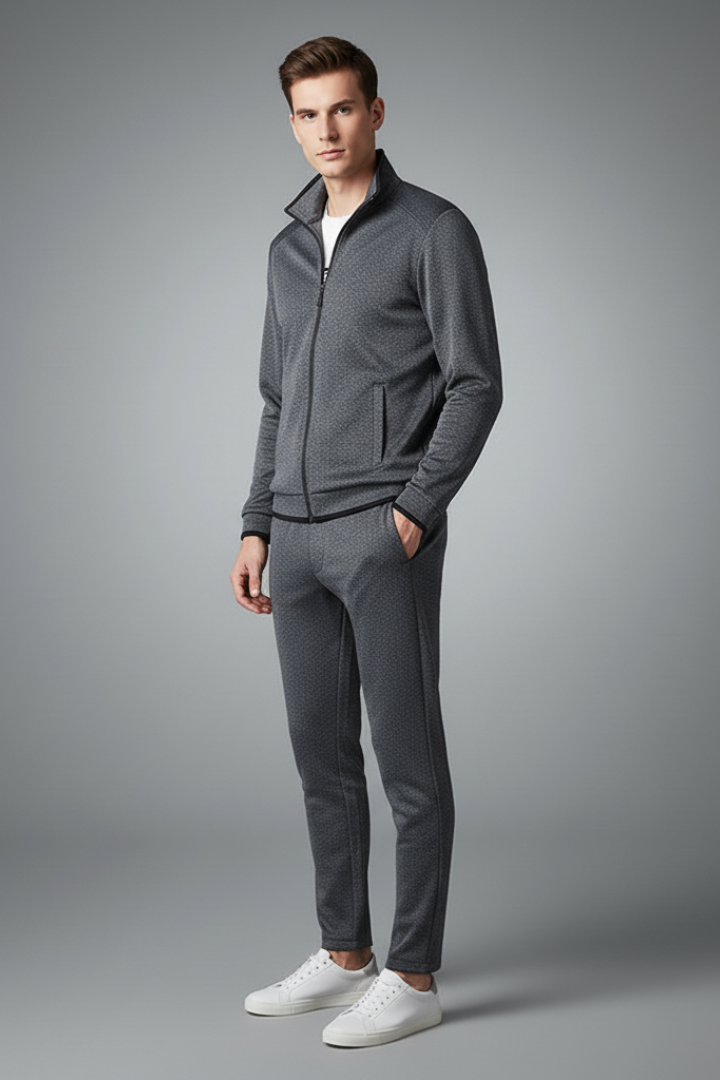 Men’s Two-Piece Tracksuit with Zip Jacket and Drawcord Trousers