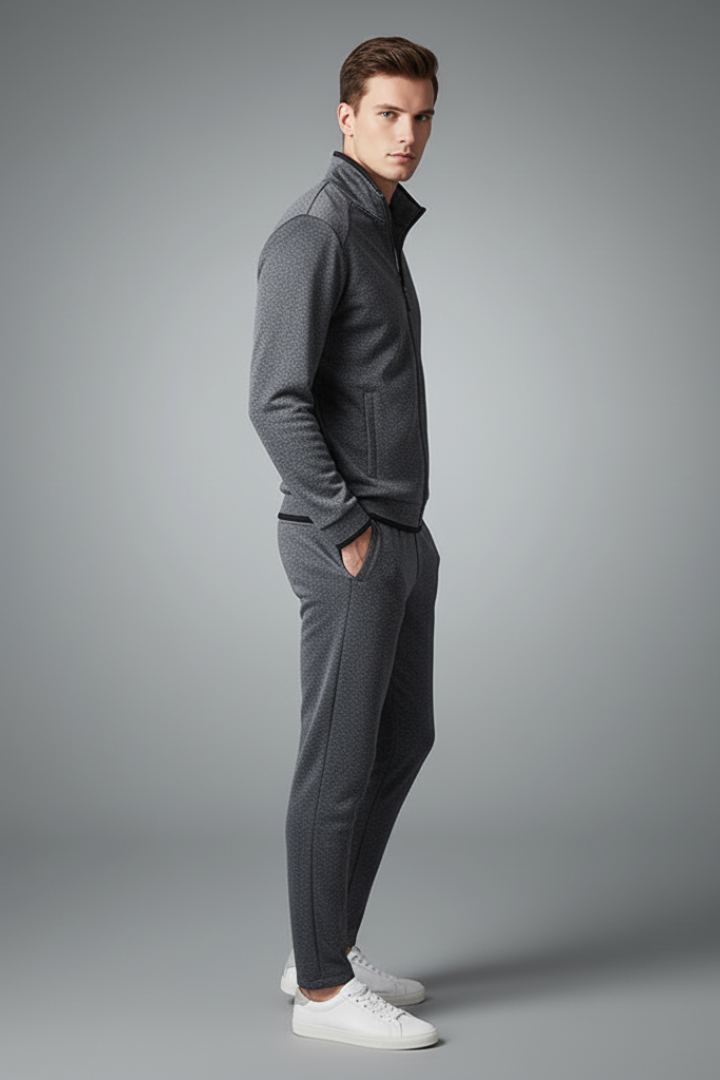 Men’s Two-Piece Tracksuit with Zip Jacket and Drawcord Trousers