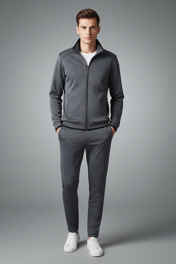 Men’s Two-Piece Tracksuit with Zip Jacket and Drawcord Trousers