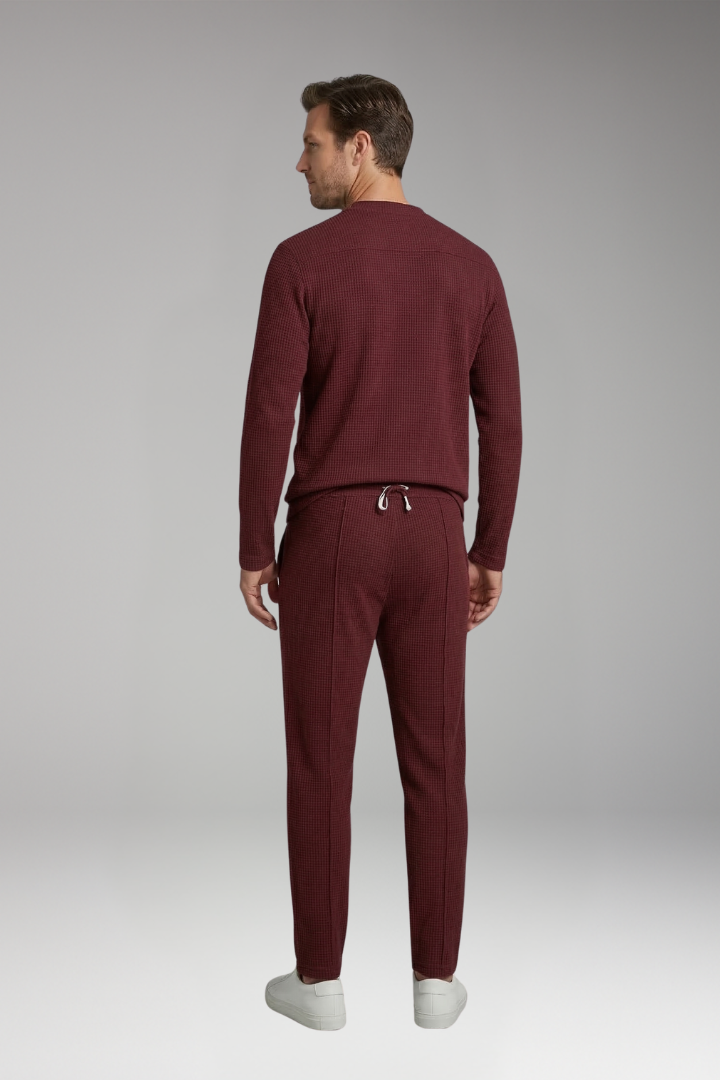 Men's Two Piece Set with Long Sleeve Henley Shirt