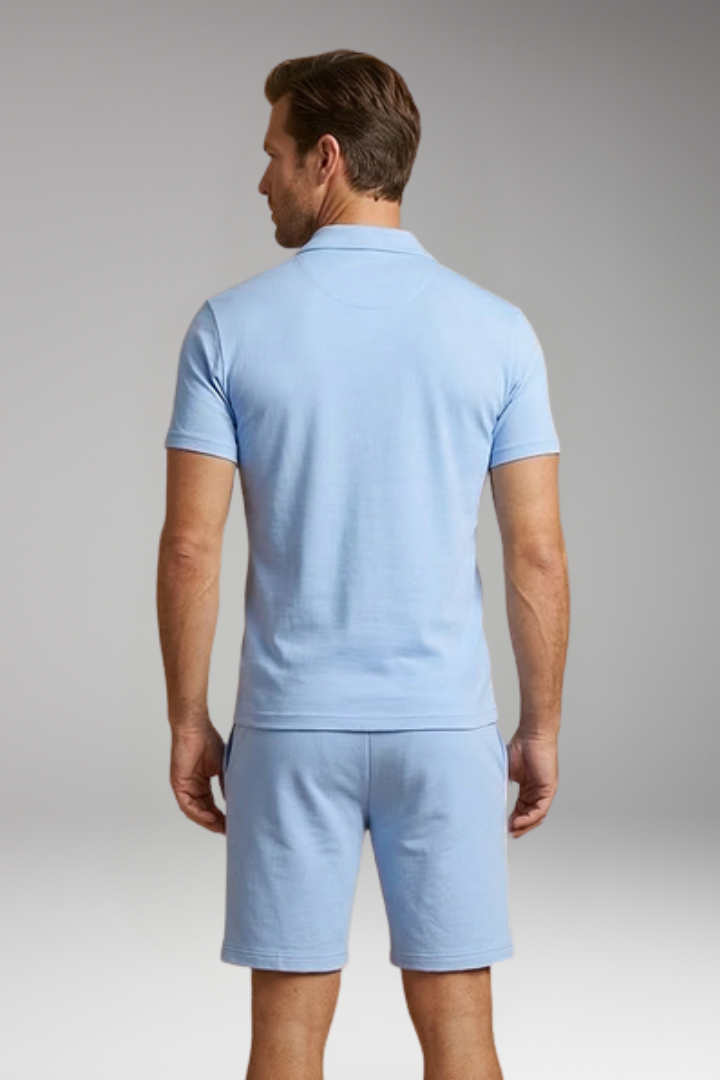 Men's Two Piece Sportswear Set with Elastic Waist Shorts